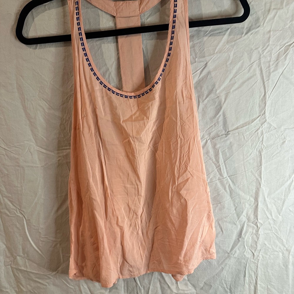 Marineblu Orange Pink Backless Sleeveless Tank Top
